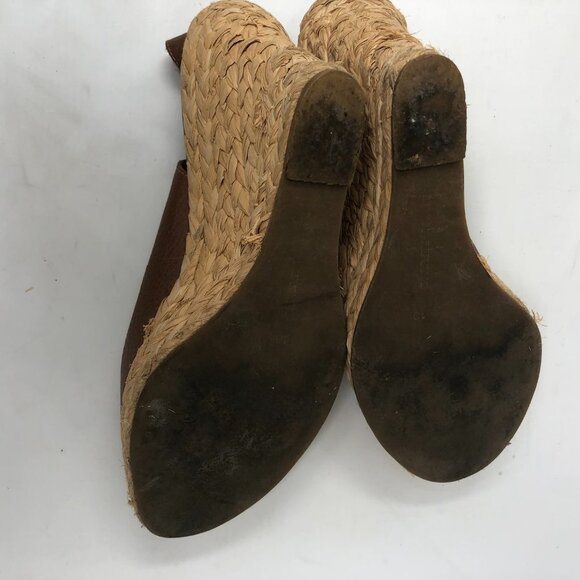Banana Republic Brown Peep Toe Espadrille Wedge 10 - Picture 5 of 10